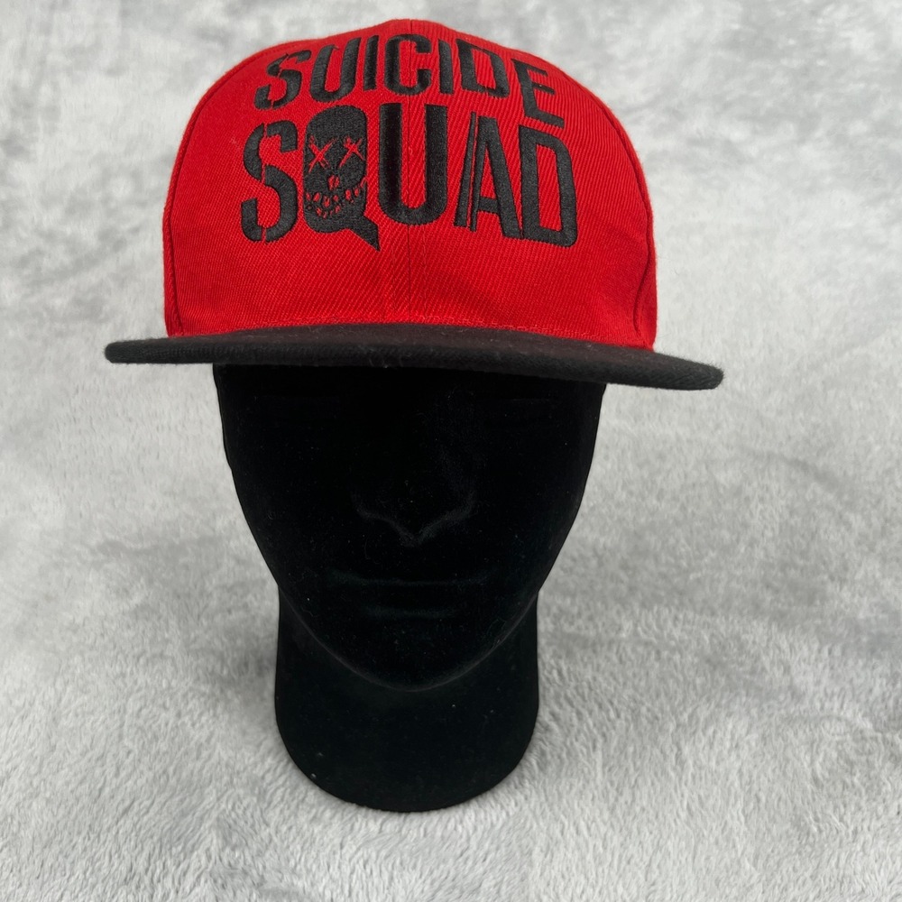 Six Flags Suicide Squad Snapback Hat OSFM Red Men DC Comics Movie Streetwear